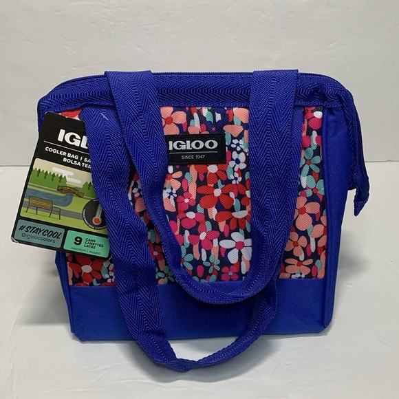 Igloo Insulated Collapsible Cooler Bag Blue Floral NWT - Picture 11 of 11
